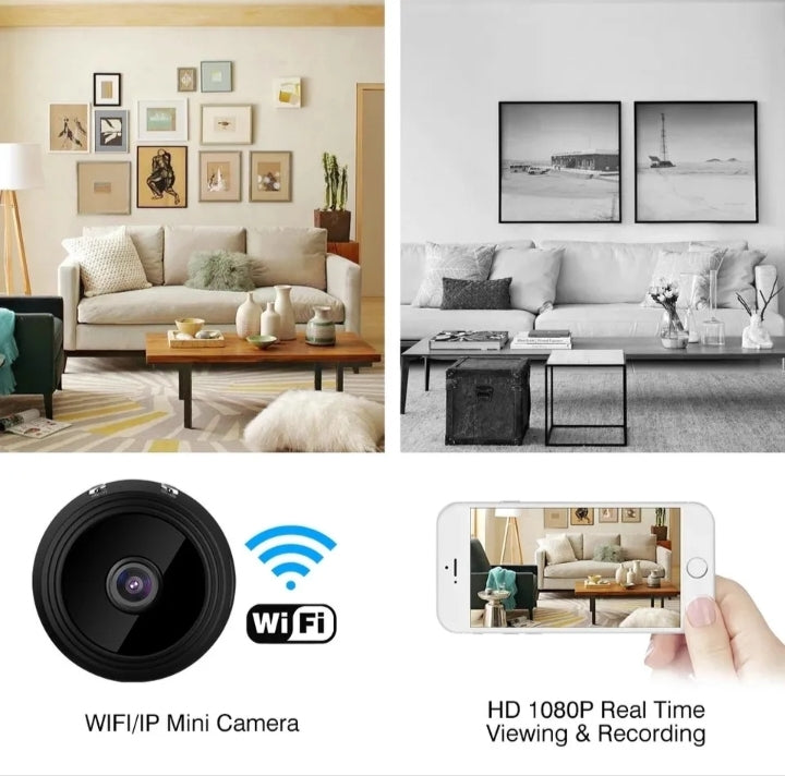 7th Market A9 Mini Wireless HD WiFi Security Camera with Stand and V38 App