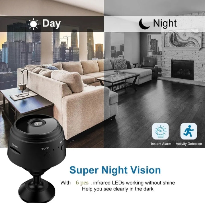 7th Market A9 Mini Wireless HD WiFi Security Camera with Stand and V38 App