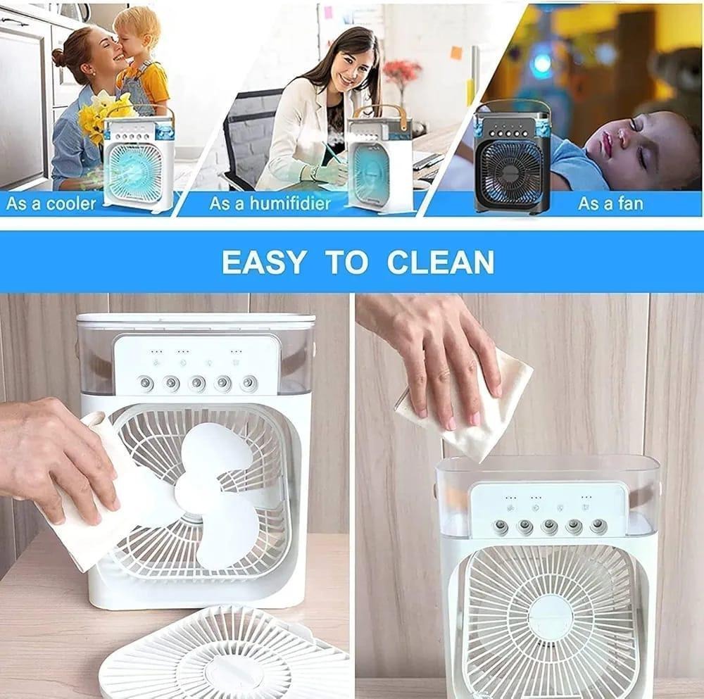 Portable Mini Air Cooler Humidifier Fan White ABS
