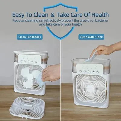 Portable Mini Air Cooler Humidifier Fan White ABS
