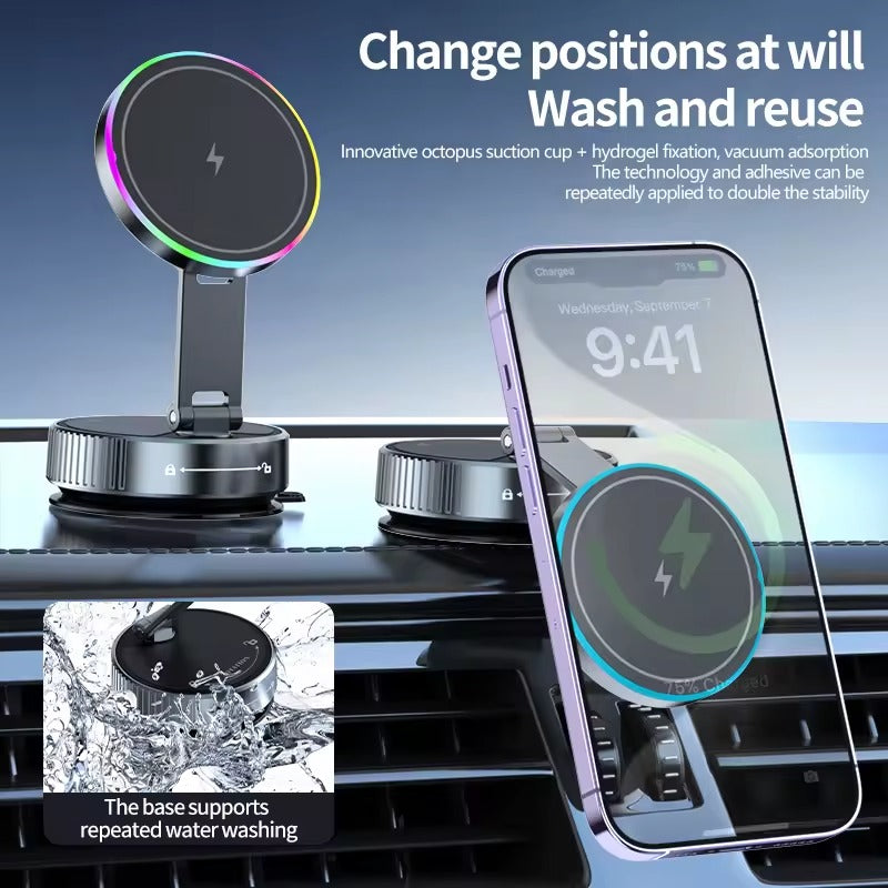 Magnetic Stand + Wireless Charger Phone Holder Magnetic