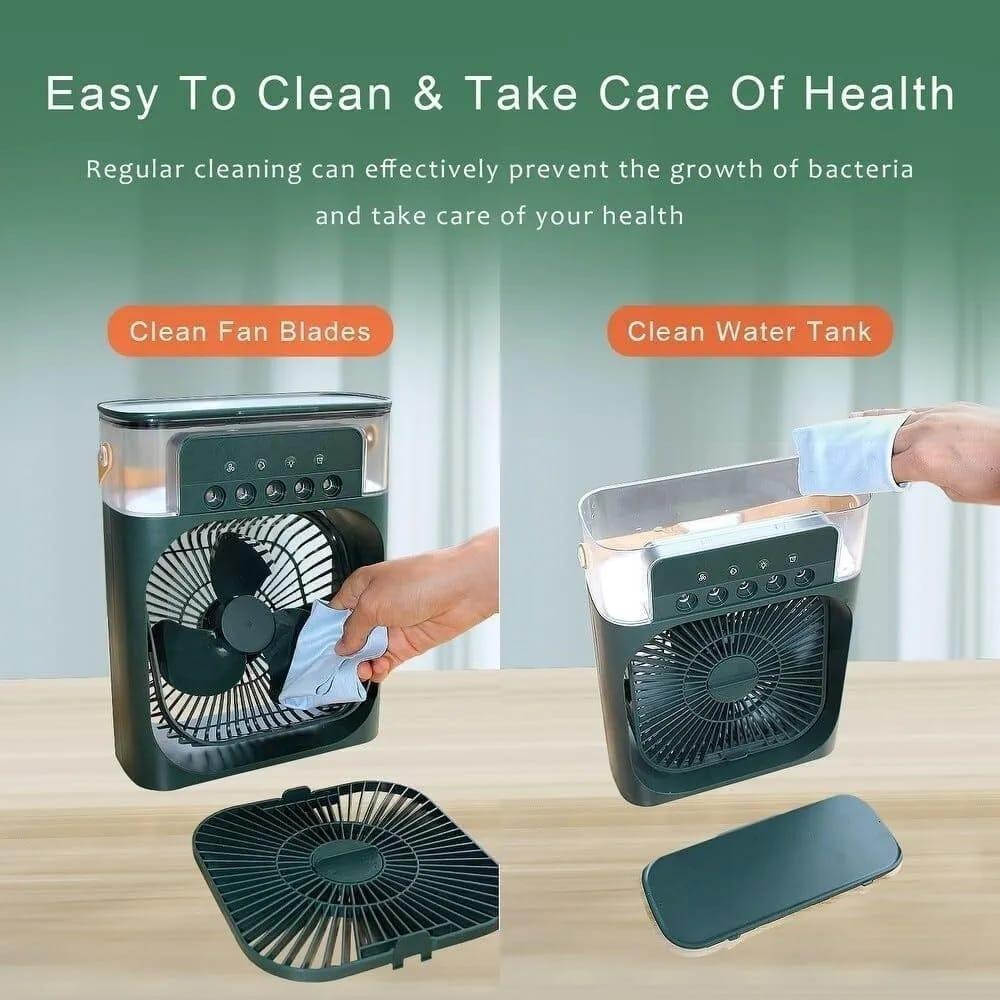 Portable Mini Air Cooler Humidifier Fan White ABS