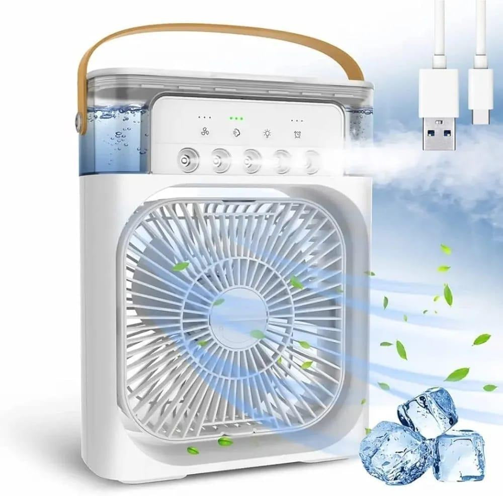 Portable Mini Air Cooler Humidifier Fan White ABS