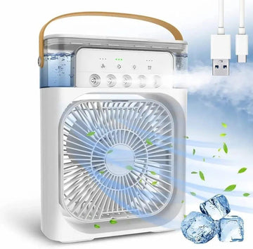 Portable Mini Air Cooler Humidifier Fan White ABS