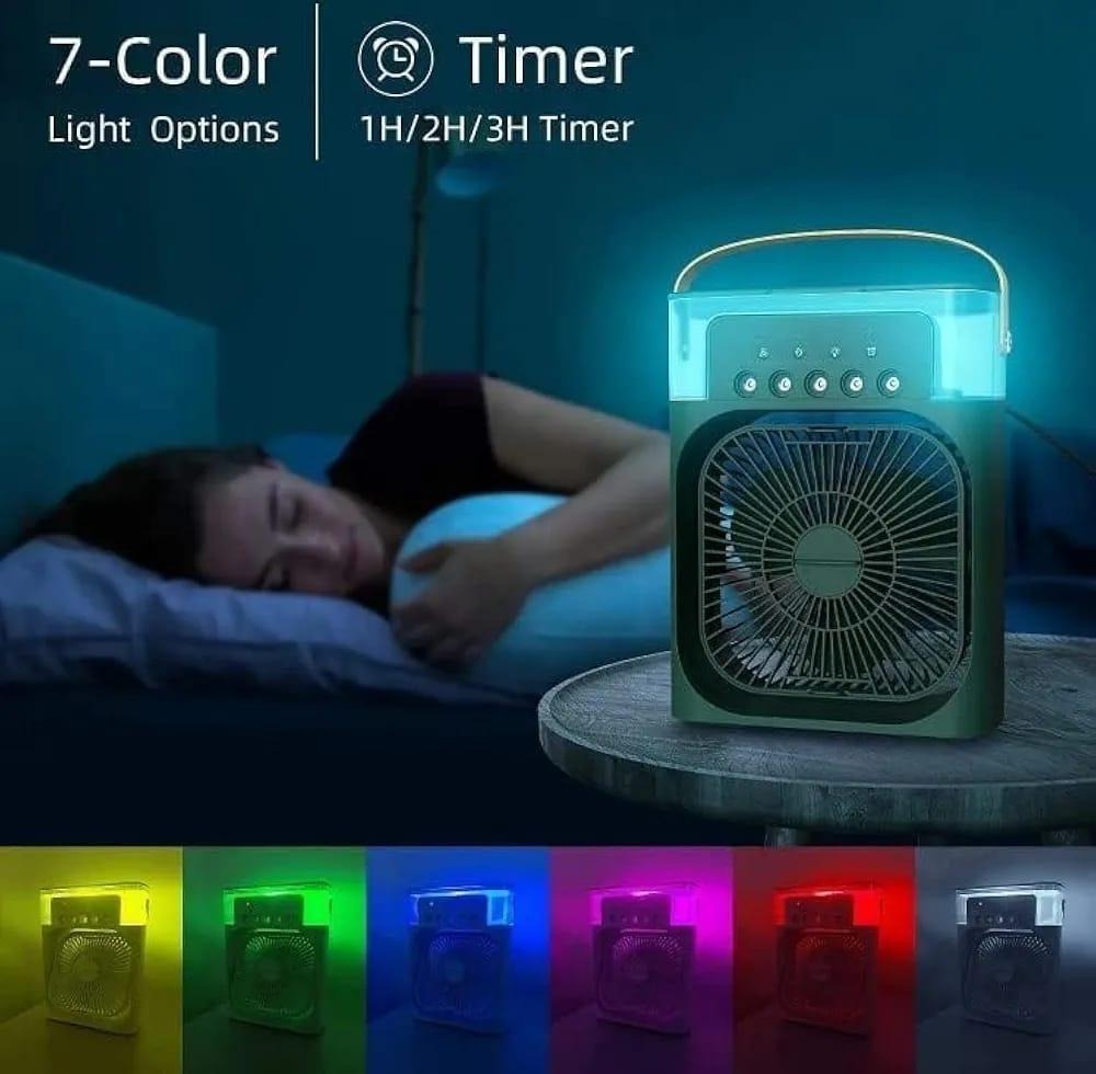 Portable Mini Air Cooler Humidifier Fan White ABS